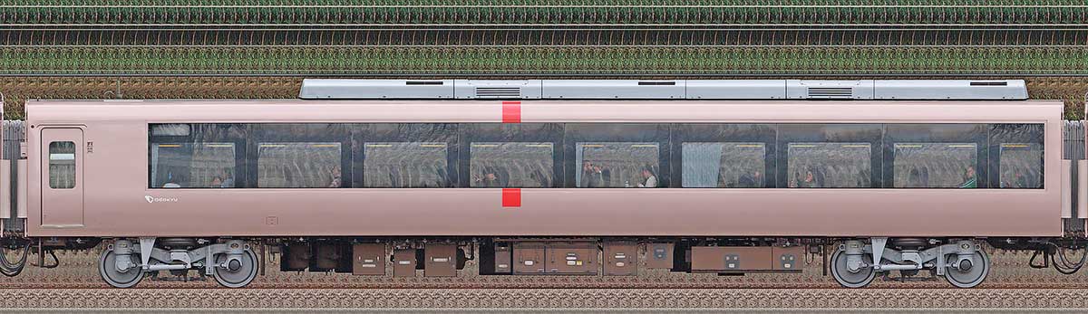 小田急30000形ロマンスカー「EXE」サハ30355山側の側面写真