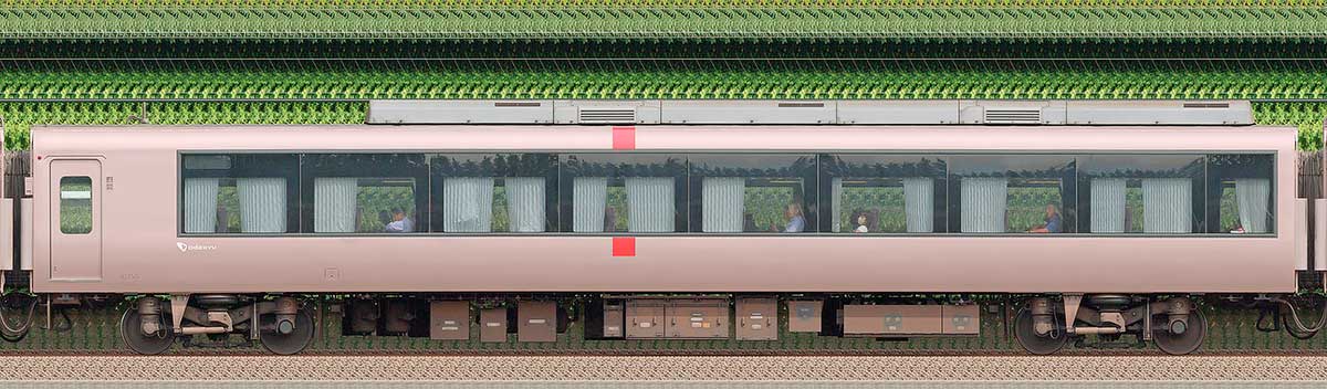 小田急30000形ロマンスカー「EXE」サハ30355山側の側面写真