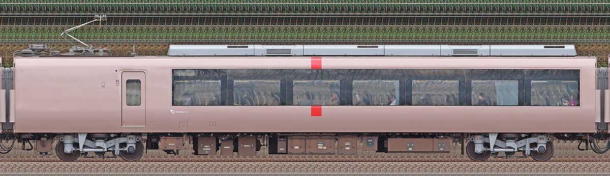小田急30000形ロマンスカー「EXE」サハ30455山側の側面写真