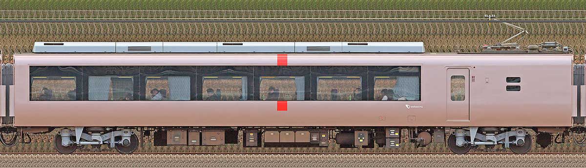 小田急30000形ロマンスカー「EXE」サハ30455海側の側面写真
