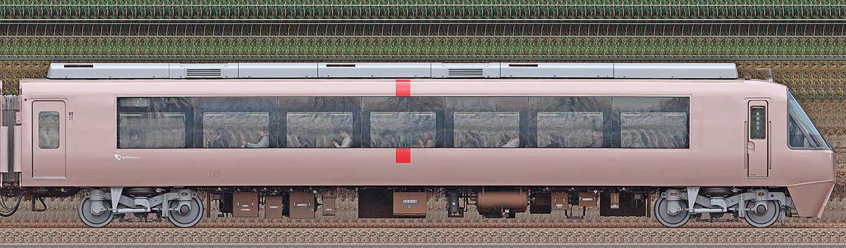 小田急30000形ロマンスカー「EXE」クハ30555山側の側面写真