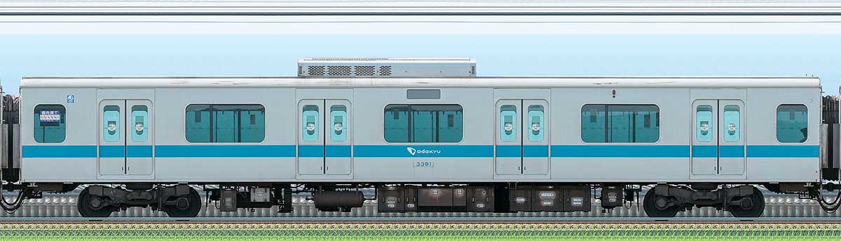 小田急3000形サハ3391の側面写真｜RailFile.jp｜鉄道車両サイドビュー