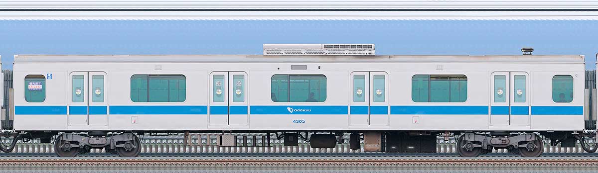 小田急4000形デハ4305海側の側面写真