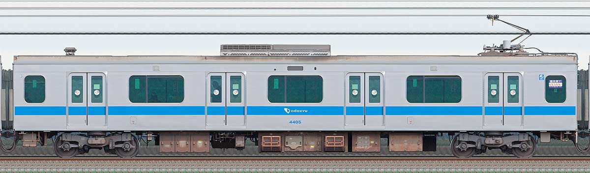 小田急4000形デハ4405山側の側面写真