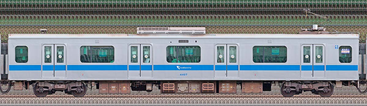 小田急4000形デハ4407山側の側面写真