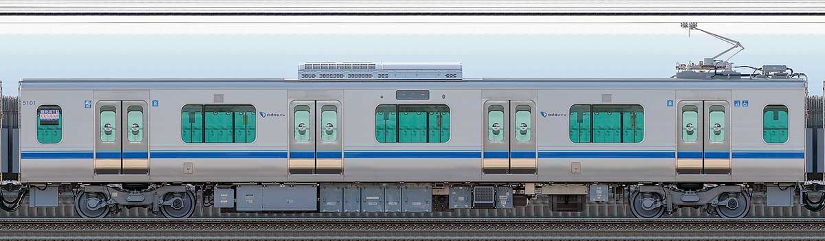 小田急5000形デハ5101山側の側面写真