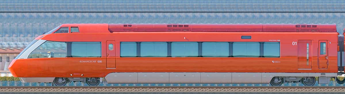 小田急形ロマンスカー Gse クハ 試運転時 の側面写真 Railfile Jp 鉄道車両サイドビューの図鑑