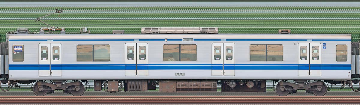 西武20000系モハ202012位・4位側の側面写真