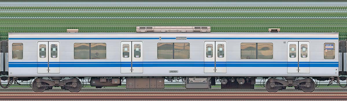 西武20000系モハ203012位・4位側の側面写真