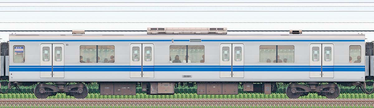 西武20000系モハ203011位・3位側の側面写真