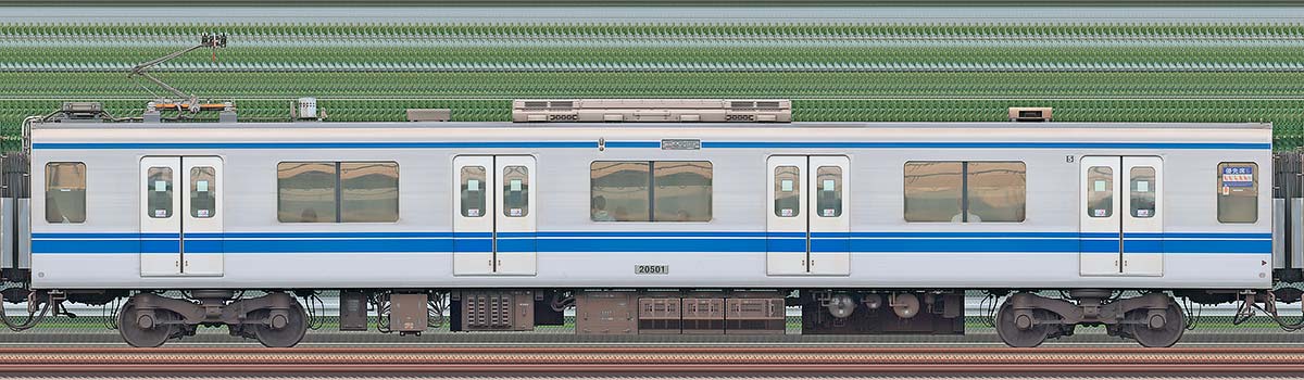西武20000系モハ205012位・4位側の側面写真