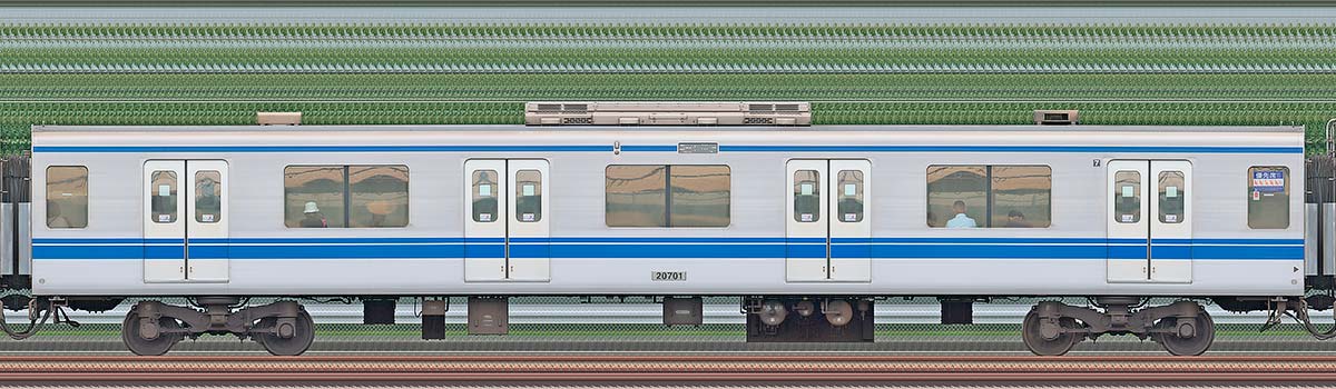 西武20000系サハ207012位・4位側の側面写真