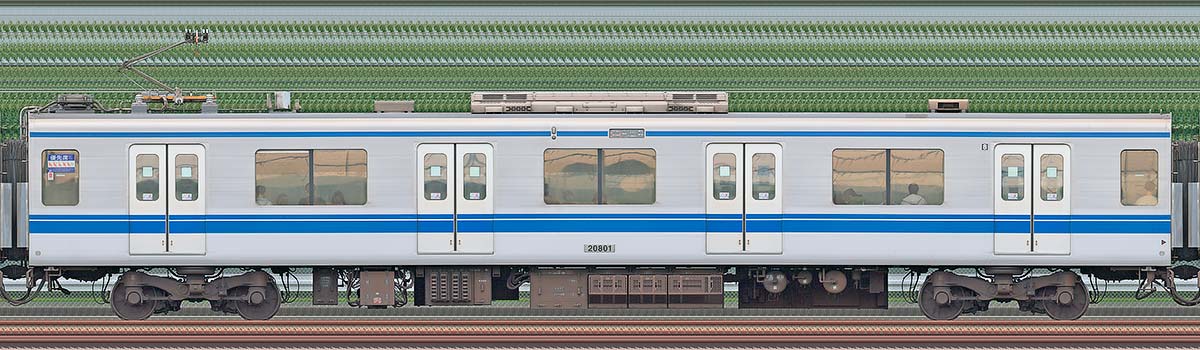 西武20000系モハ208012位・4位側の側面写真