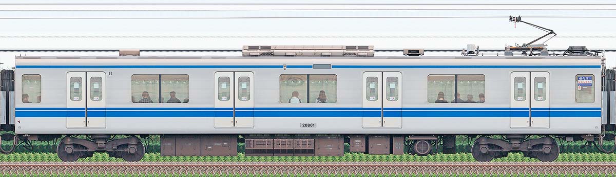 西武20000系モハ208011位・3位側の側面写真