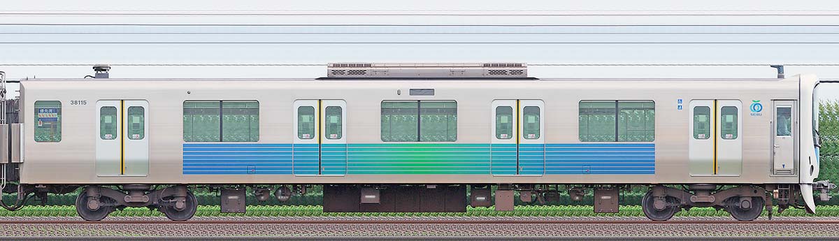 西武30000系クハ381153位・1位側の側面写真