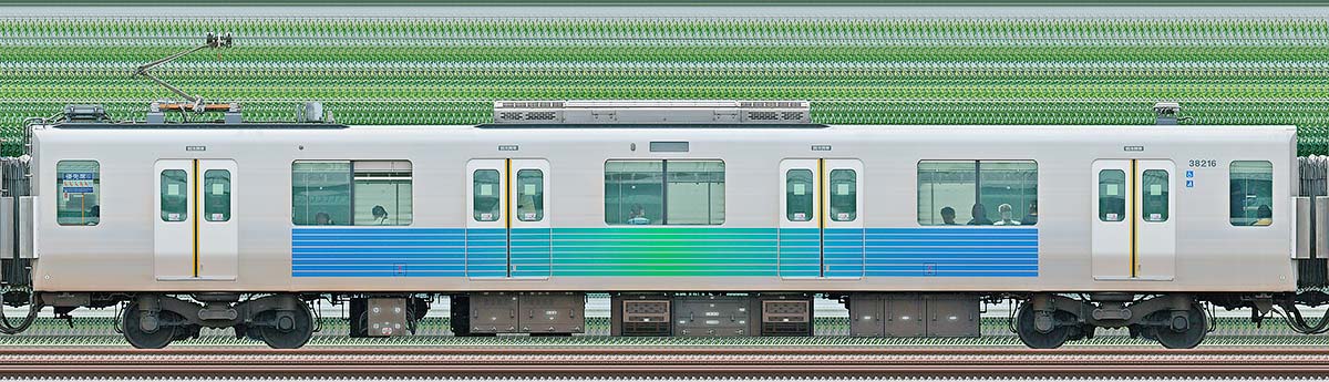 西武30000系モハ382162位・4位側の側面写真