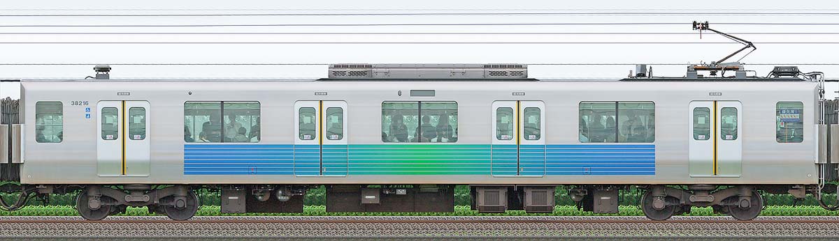 西武30000系モハ382163位・1位側の側面写真