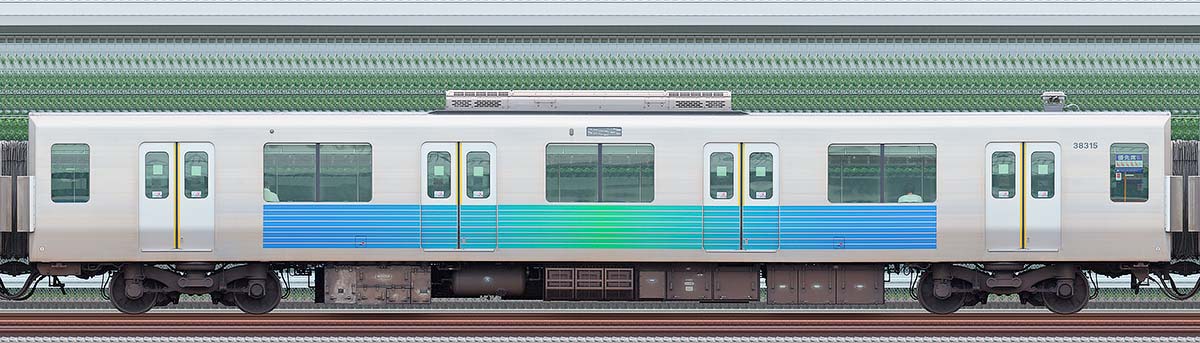 西武30000系モハ383152位・4位側の側面写真