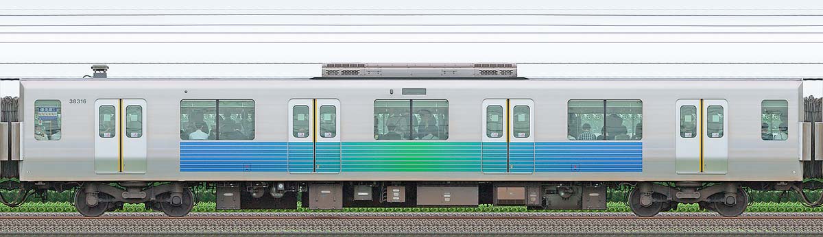 西武30000系モハ383163位・1位側の側面写真
