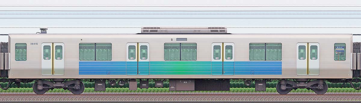 西武30000系サハ384153位・1位側の側面写真
