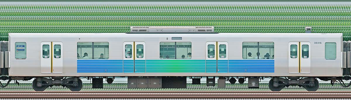 西武30000系サハ384162位・4位側の側面写真