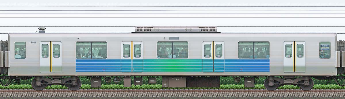 西武30000系サハ384163位・1位側の側面写真
