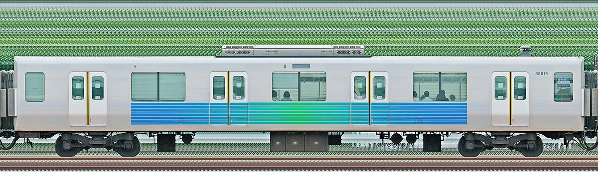 西武30000系サハ385162位・4位側の側面写真
