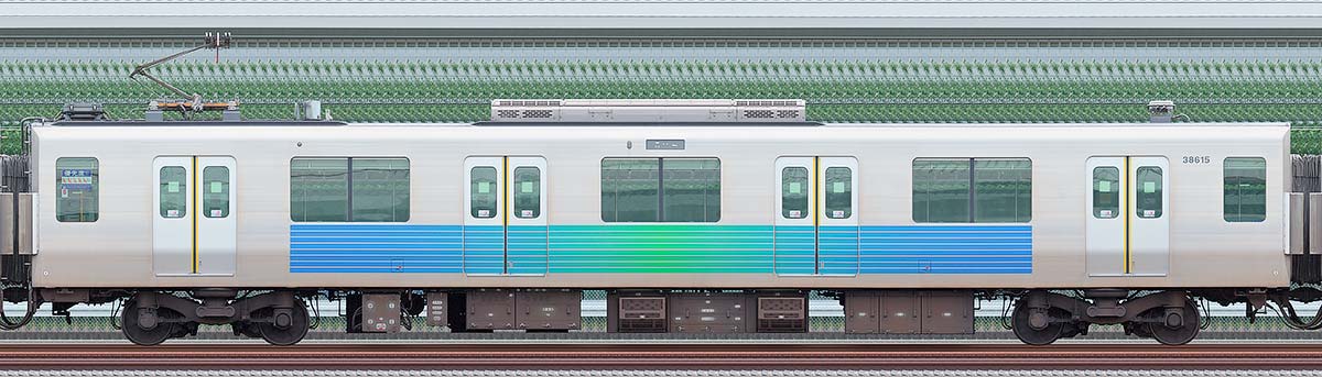 西武30000系モハ386152位・4位側の側面写真
