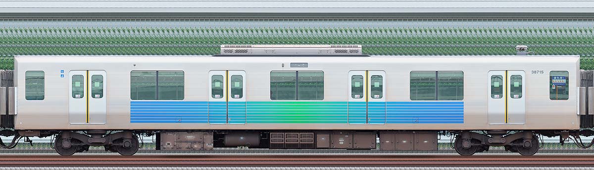 西武30000系モハ387152位・4位側の側面写真