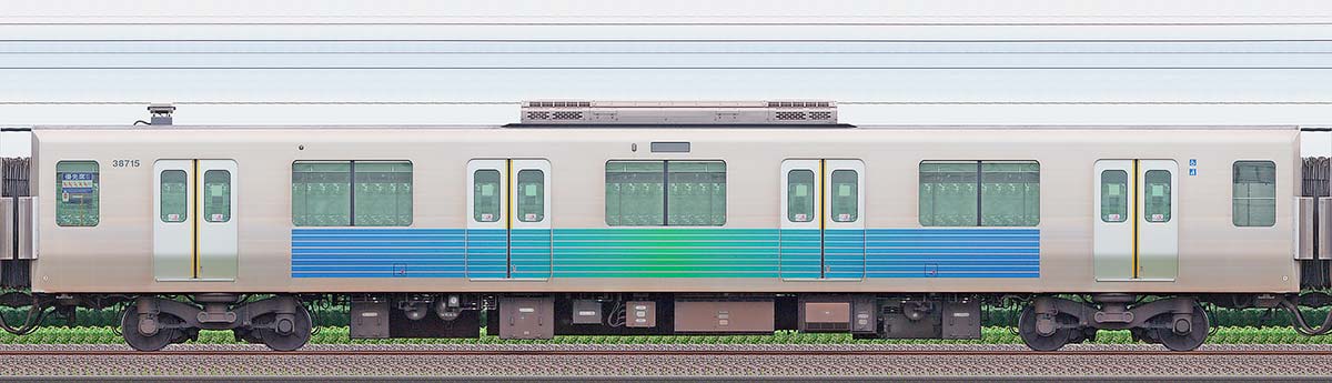 西武30000系モハ387153位・1位側の側面写真