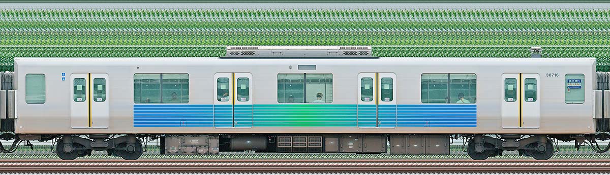 西武30000系モハ387162位・4位側の側面写真