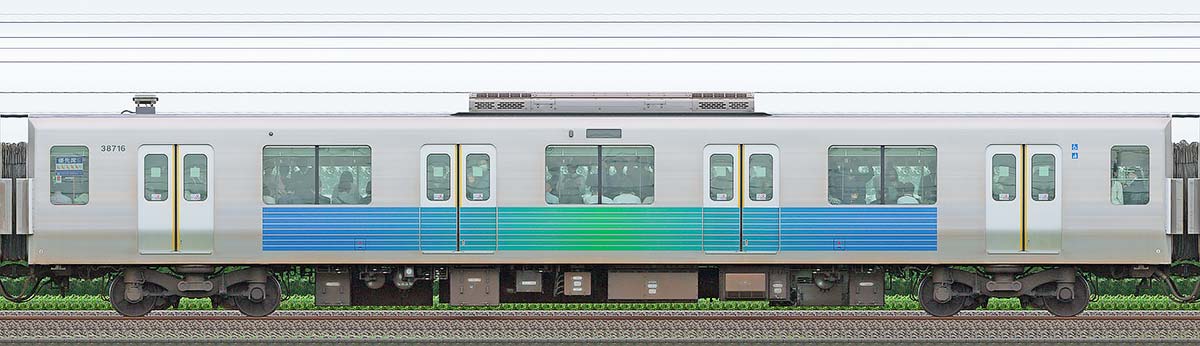 西武30000系モハ387163位・1位側の側面写真