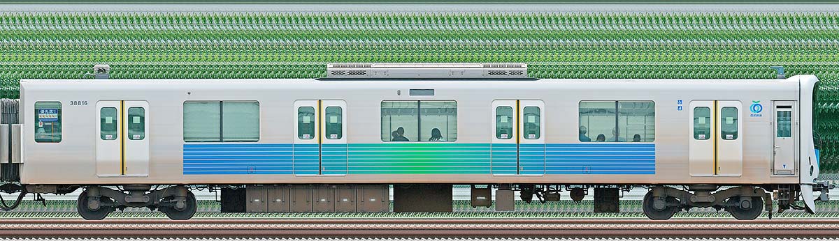 西武30000系クハ388163位・1位側の側面写真