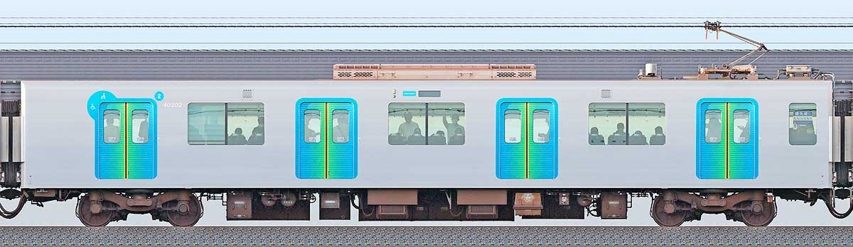 西武40000系モハ402023位・1位側の側面写真