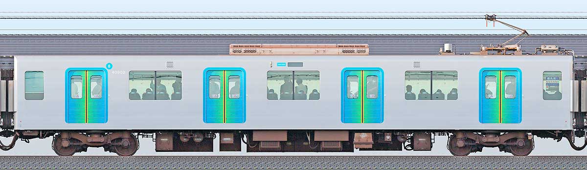 西武40000系モハ408023位・1位側の側面写真