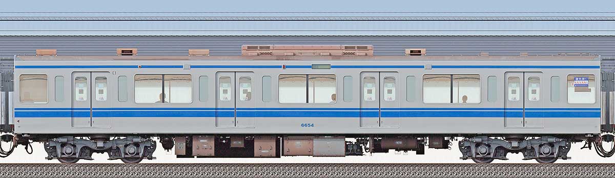 西武6000系モハ66543位・1位側の側面写真