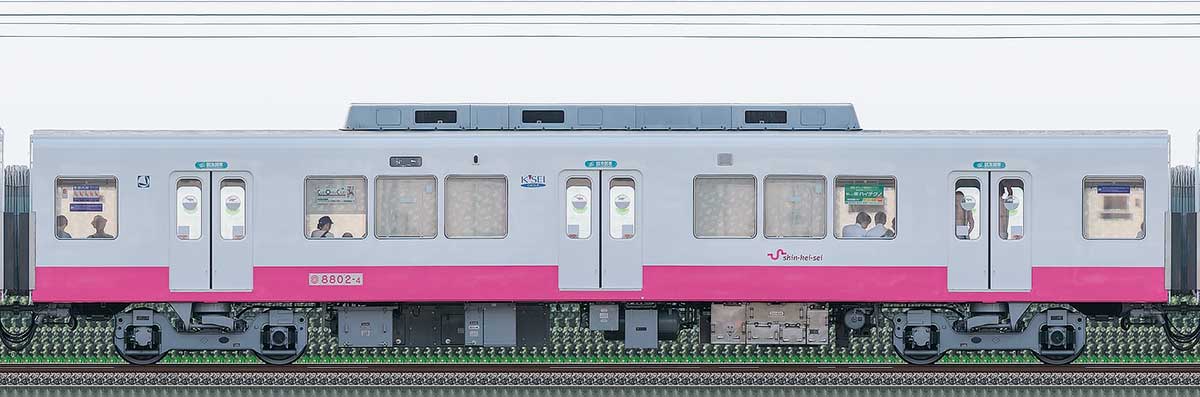新京成8800形サハ8802-4（機器更新・内装リニューアル後）山側の側面写真