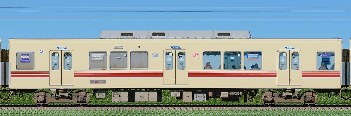 新京成8800形サハ8808-4（京成千葉線直通カラー）山側の側面写真