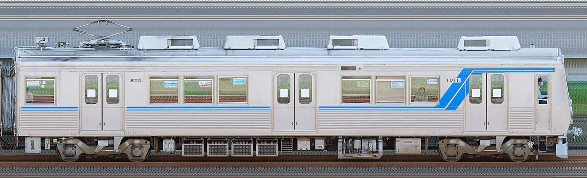 静岡鉄道1000形クモハ1011山側の側面写真