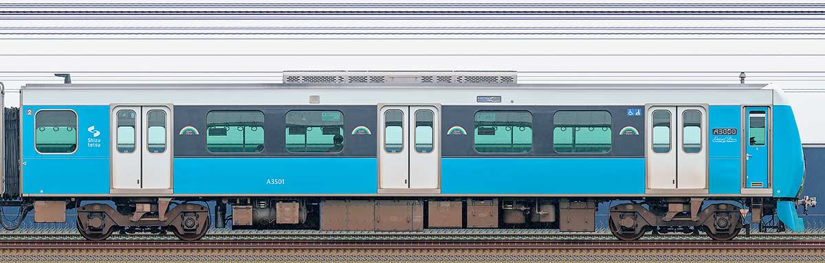 静岡鉄道A3000形クハA3501海側の側面写真