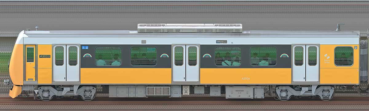 静岡鉄道A3000形クハA3504山側の側面写真