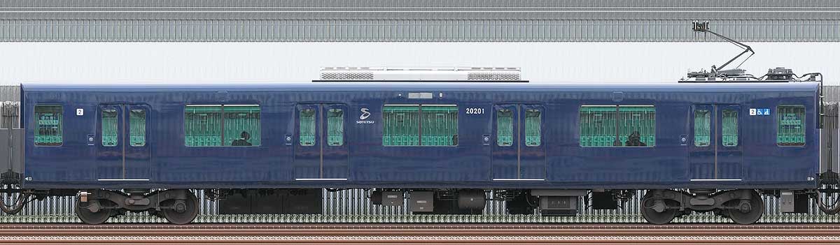 相鉄20000系モハ20201山側の側面写真