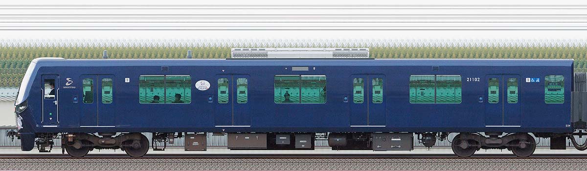 相鉄21000系「相鉄・東急新横浜線開業記念号」クハ21102山側の側面写真