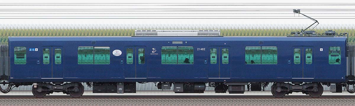 相鉄21000系「相鉄・東急新横浜線開業記念号」モハ21402山側の側面写真