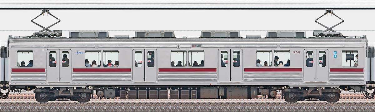 東武10000型モハ12802（リニューアル車）山側の側面写真