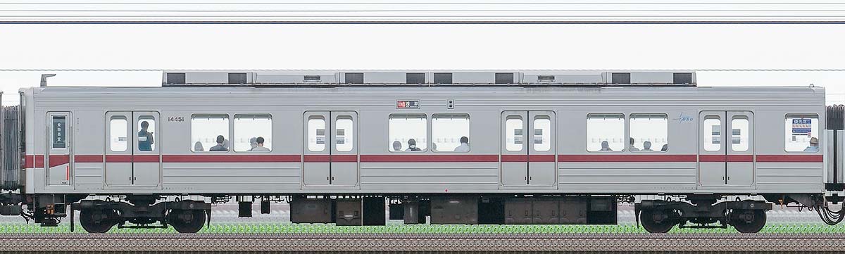 東武10030型クハ14451山側の側面写真