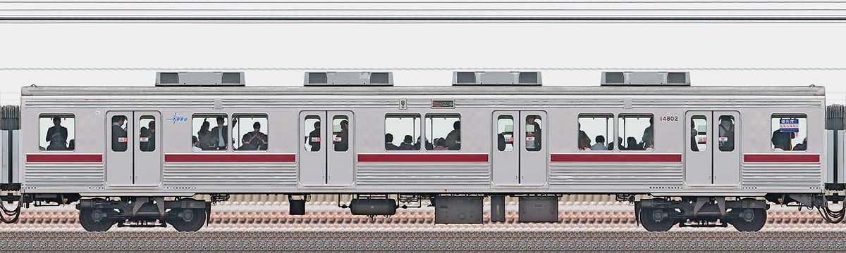 東武10000型サハ14802（リニューアル車）山側の側面写真