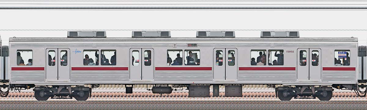 東武10000型サハ15802（リニューアル車）山側の側面写真