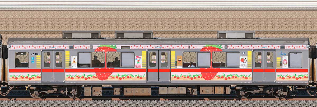 東武20400型「Berry² Happy Train」モハ23412海側の側面写真