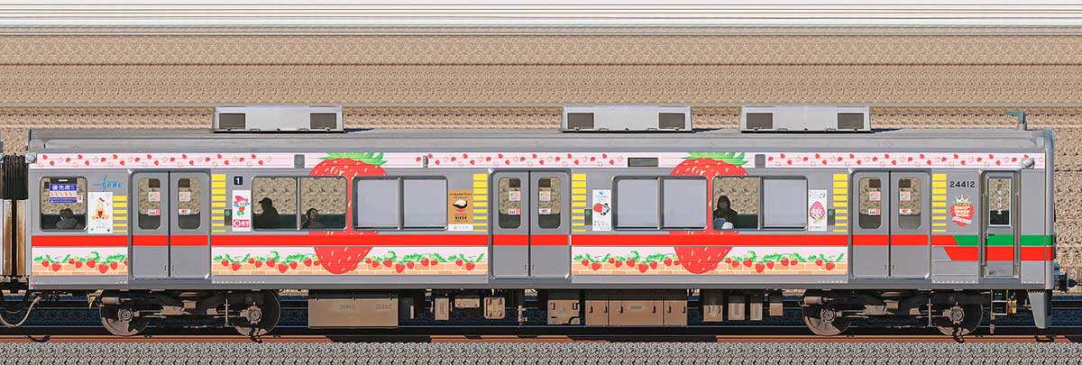 東武20400型「Berry² Happy Train」クハ24412海側の側面写真